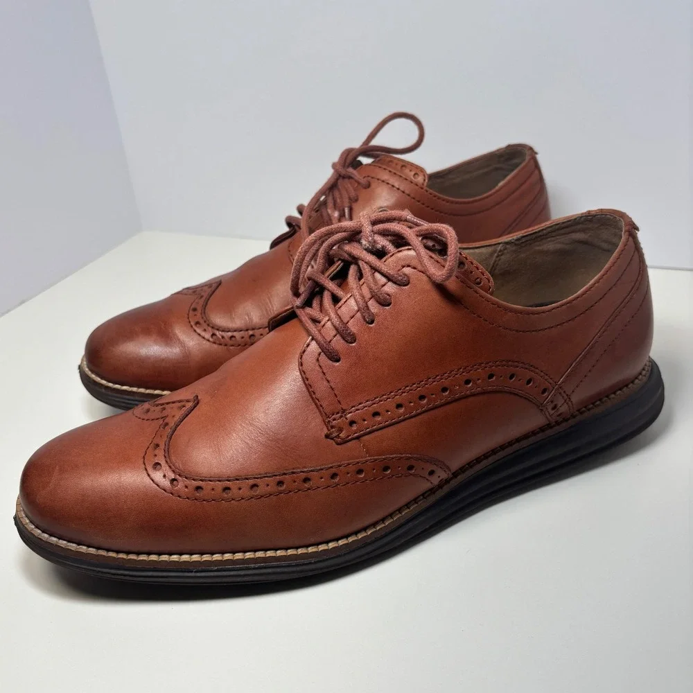 Cole Haan Original Grand Mens 11M Wingtip Oxford  Brown Leather C26472‎